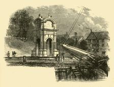 Monument at New Plymouth, to Mark the Site of the Landing of the Pilgrim Fathers 1890. Creator: Unknown