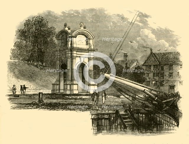 'Monument at New Plymouth, to Mark the Site of the Landing of the Pilgrim Fathers', 1890.   Creator: Unknown.