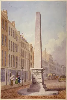 Monument at the junction of Farringdon Street and Fleet Street, City of London, 1833. Artist: James Elmes