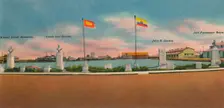 Monument erected by the Society for Public Improvements, Bocas de Ceniza c1940s