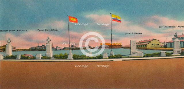 'Monument erected by the Society for Public Improvements, Bocas de Ceniza', c1940s. Artist: Unknown.