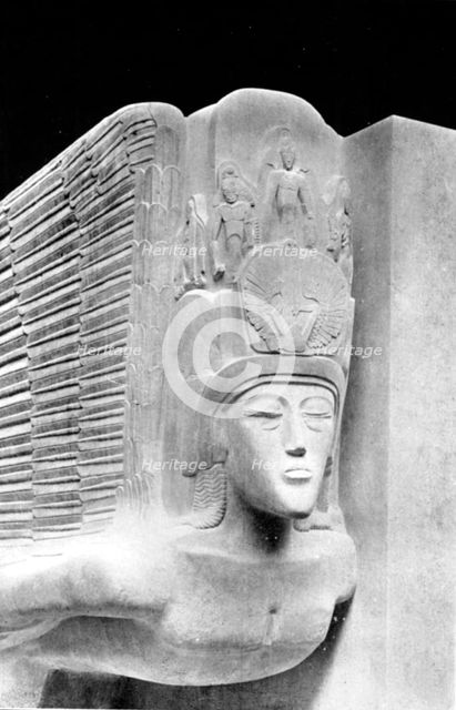 Monument erected over Oscar Wilde's grave, Pere La Chaise, Paris, France, 1914. Creator: Unknown.
