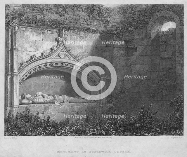 'Monument in Borthwick Church', 1819. Creator: George Cooke.