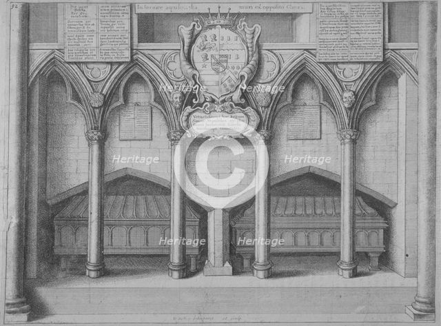 Monument in old St Paul's Cathedral, City of London, 1656. Artist: Wenceslaus Hollar