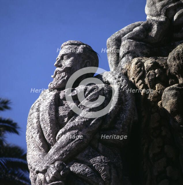 Monument in La Coruna dedicated  to Manuel Curros Enriquez (1851-1908), Spanish poet.