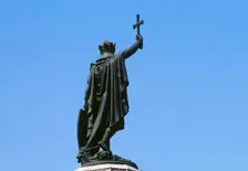 Monument in memory of Pelagius of Asturias, Gijon, Asturias, Spain, 1891 (2001). Creator: LTL