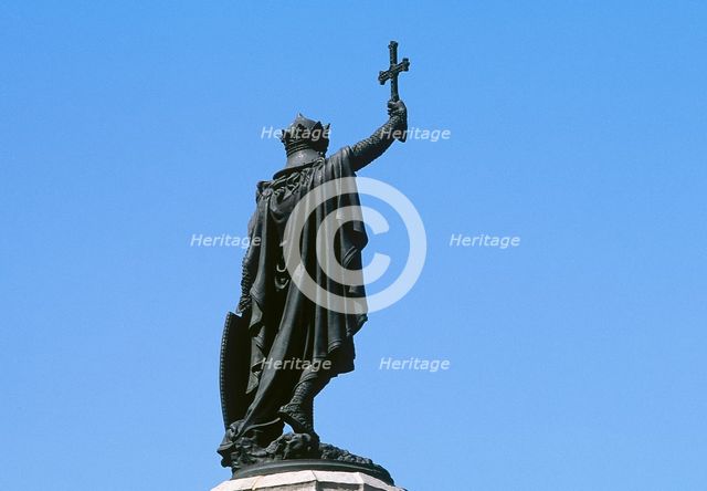 Monument in memory of Pelagius of Asturias, Gijon, Asturias, Spain, 1891 (2001). Creator: LTL.