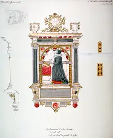 Monument in the Church of St Andrew Undershaft, Leadenhall Street, London, c1820 Artist: Anon
