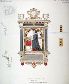 Monument in the Church of St Andrew Undershaft, Leadenhall Street, London, c1820 Artist: Anon