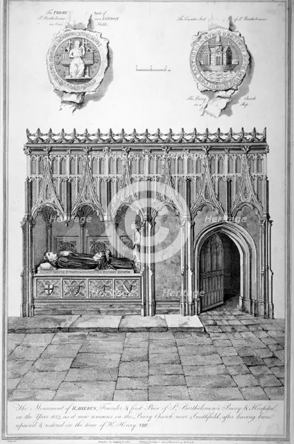 Monument in the Church of St Bartholomew-the-Great, Smithfield, City of London, 1784. Artist: James Basire I