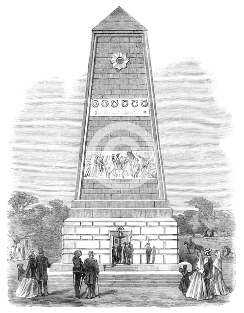 Monument on the battle-field of Magenta, erected by the people of Lombardy..., 1864. Creator: Unknown.