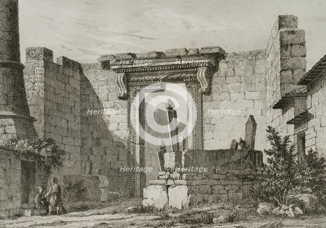 Monument of Ancyra or Temple of Augustus and Rome in Ancyra (Angora), Turkey, 1838. Creator: Michel François Préaulx.