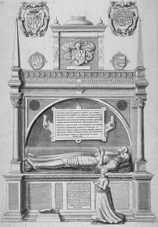 Monument of Sir Paul Heneage in old St Paul's Cathedral, City of London, 1656. Artist: Wenceslaus Hollar