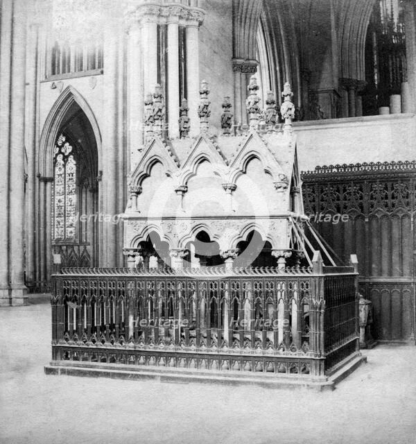 Monument of Walter de Grey, York Minster, York, North Yorkshire, early 20th century.Artist: George Washington Wilson