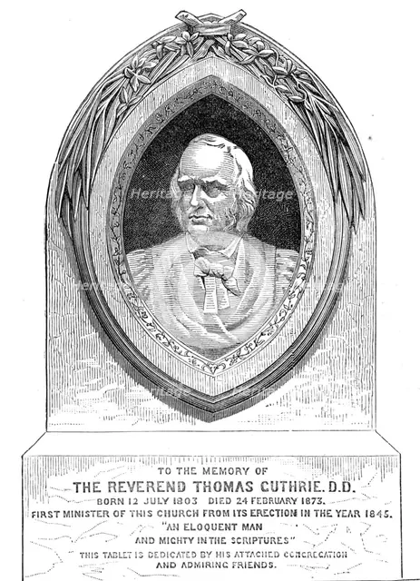 Monument of the Rev. Thomas Guthrie, D.D., 1874. Creator: Unknown.
