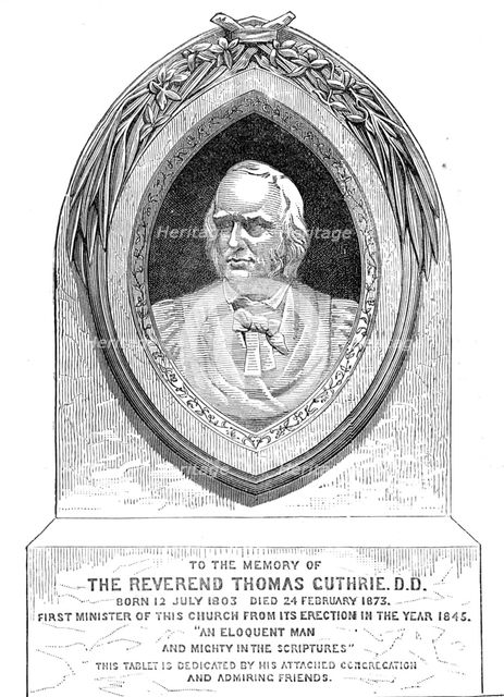 Monument of the Rev. Thomas Guthrie, D.D., 1874. Creator: Unknown.