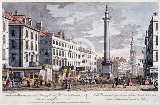 Monument, London, 1794. Artist: George Bickham