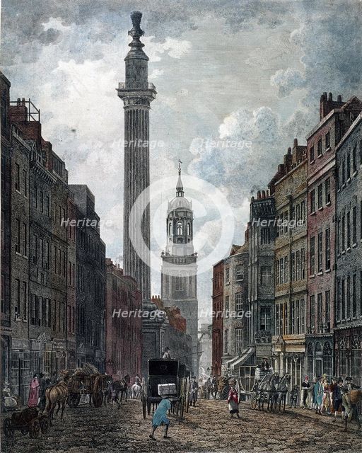 Monument, London, 1795. Artist: Thomas Malton II