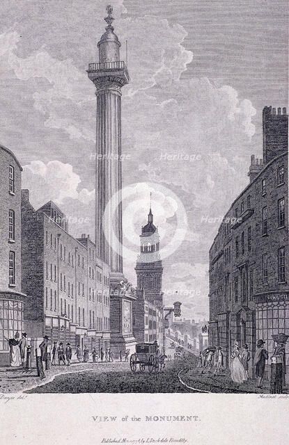 Monument, London, 1796. Artist: Philip Audinet