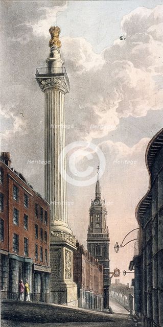 Monument, London, 1812. Artist: Anon