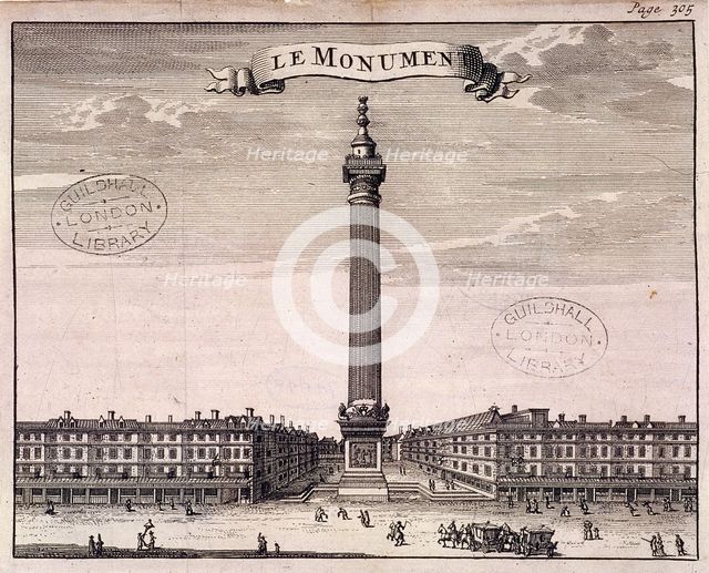 Monument, London, c1698. Artist: Anon