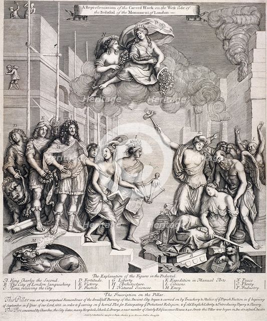 Monument, London, c1740. Artist: Anon