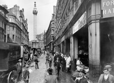 Monument Street and Monument, City of London, before 1933. Creator: George Davison Reid