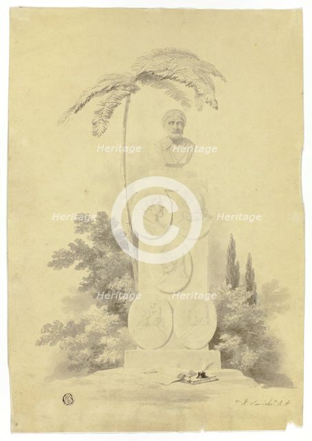 Monument with Palm Tree and Mementos, n.d. Creator: Robert Smirke.