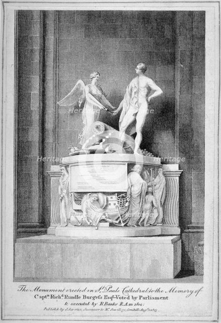 Monument to Captain Richard Rundle Burges, St Paul's Cathedral, City of London, 1803.                Artist: Anon
