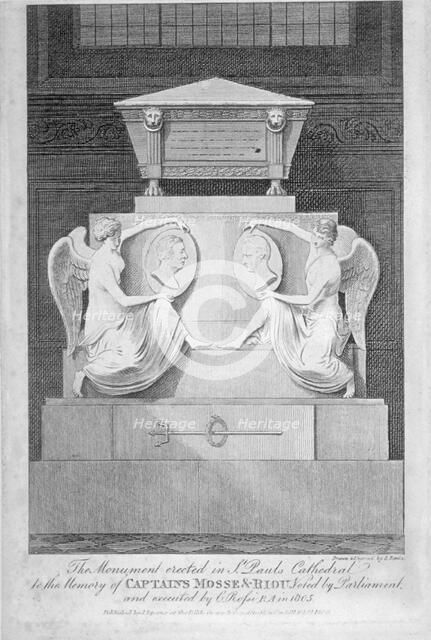 Monument to Captains James Mosse and Edward Riou, St Paul's Cathedral, City of London, 1806. Artist: Samuel Rawle