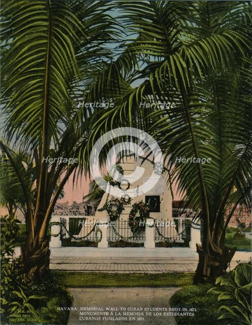 Monument to Cuban medical students executed by the Spanish in 1871, Havana, Cuba, c1920. Artist: Unknown.