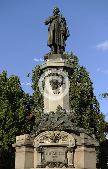 Monument to Adam Bernard Micki, Warsaw. Poland, 2013.  Creator: Unknown.