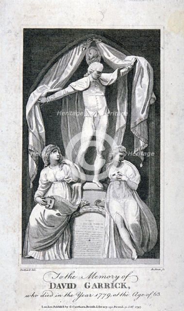 Monument to David Garrick in the south transept of Westminster Abbey, London, 1797. Artist: Philip Audinet