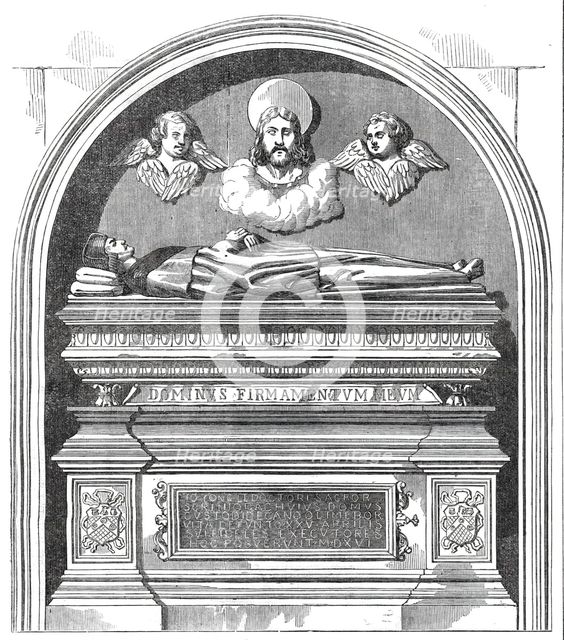 Monument to Dr. John Yonge, by Torrigiani, in the Rolls Chapel, 1860. Creator: Unknown.