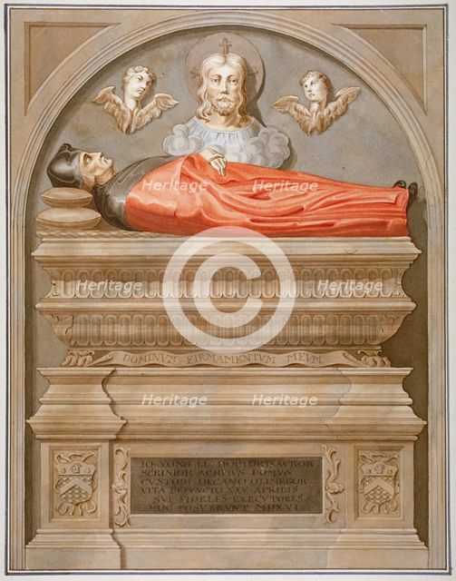 Monument to Dr John Yonge by Torrigiano in Rolls Chapel, Chancery Lane, City of London, 1800. Artist: Anon
