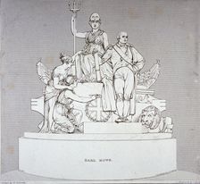 Monument to Earl Howe, sculpted by J Flaxman, St Paul's Cathedral, City of London, 1818. Artist: Charles Heath