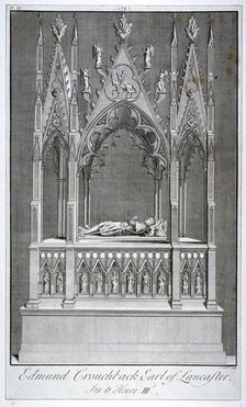 Monument to Edmund Crouchback, Earl of Lancaster, Westminster Abbey, London, 1742. Artist: James Cole