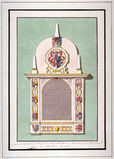 Monument to Edmund Tilney, St Leonard's Church, Streatham, London, c1800. Artist: Anon