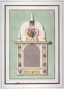 Monument to Edmund Tilney, St Leonard's Church, Streatham, London, c1800. Artist: Anon