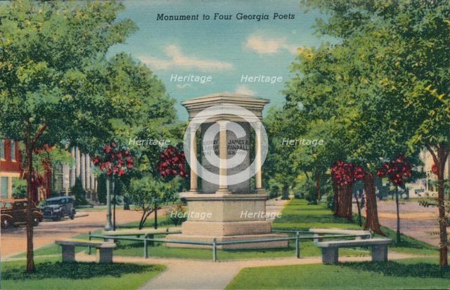 Monument to Four Georgia Poets, 1943. Artist: Unknown