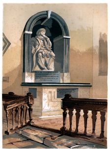 Monument to Francis Bacon, in St Michael's Church near St Albans, Hertfordshire, c1850