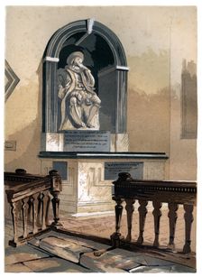 Monument to Francis Bacon, in St Michael's Church near St Albans, Hertfordshire, c1850