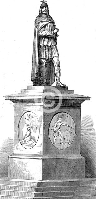 Monument to King Harold Haarfager, at Christiania, 1872. Creator: Unknown.