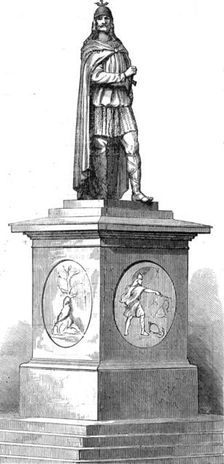 Monument to King Harold Haarfager, at Christiania, 1872. Creator: Unknown
