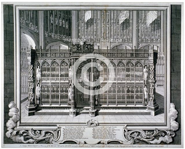 Monument to Henry VII and Queen Elizabeth in the king's chapel, Westminster Abbey, London, 1735. Artist: George Vertue