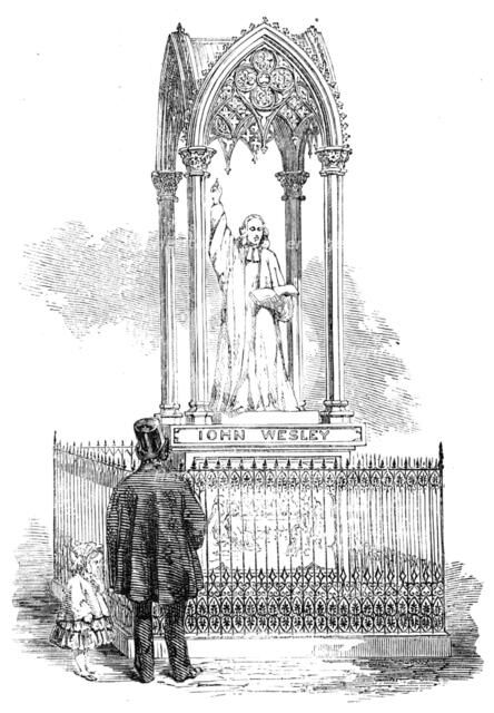 Monument to John Wesley, to be erected at Epworth, 1856.  Creator: Unknown.