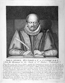 Monument to John Stow in St Andrew Undershaft, City of London, 1792. Artist: Anon