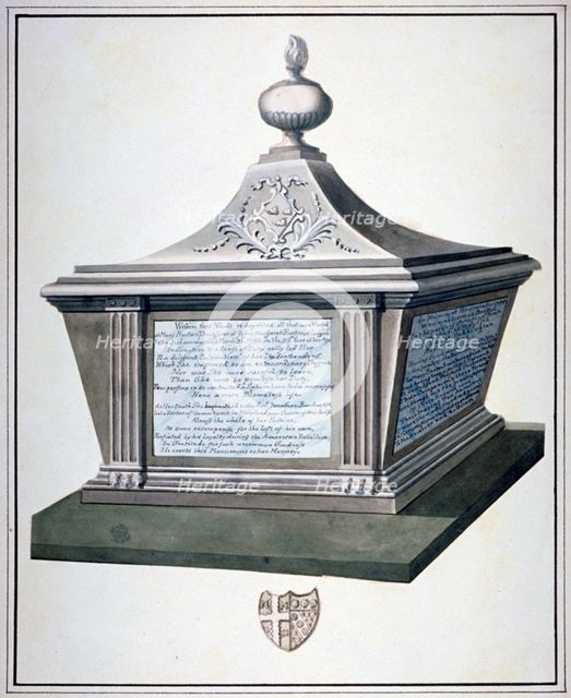 Monument to Mary Barton in the Church of St Mary, Paddington, London, c1800. Artist: Anon