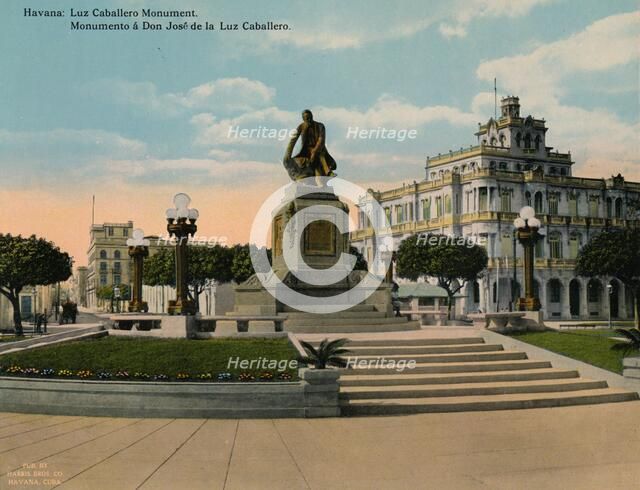 Monument to scholar and philosopher Jose de la Luz Caballero, Havana, Cuba, c1920. Artist: Unknown.