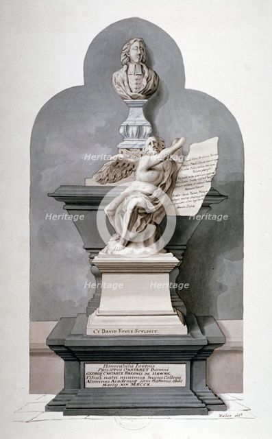 Monument to Philip Carteret in the north nave aisle of Westminster Abbey, London, c1750.           Artist: Fisher
